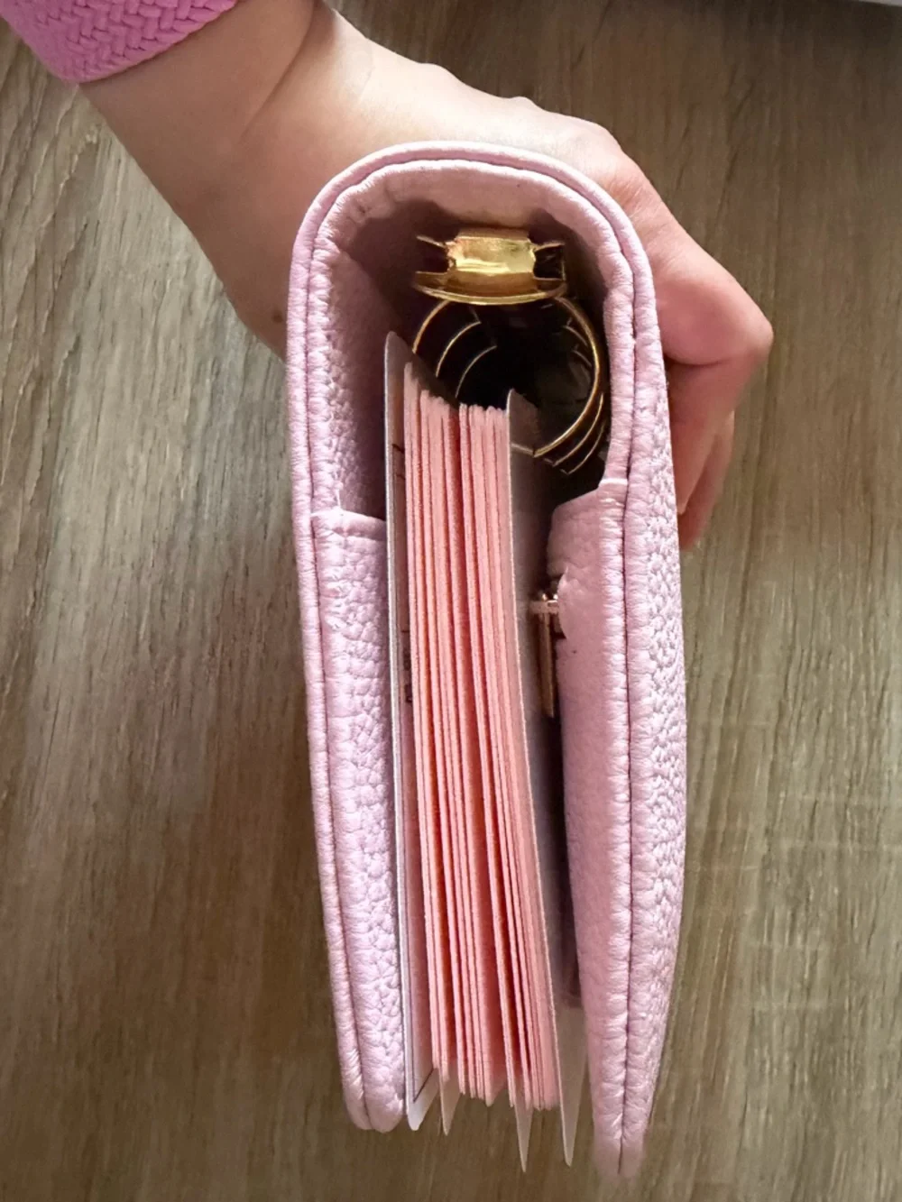 Pink Pebbled Faux Leather Personal Organizer
